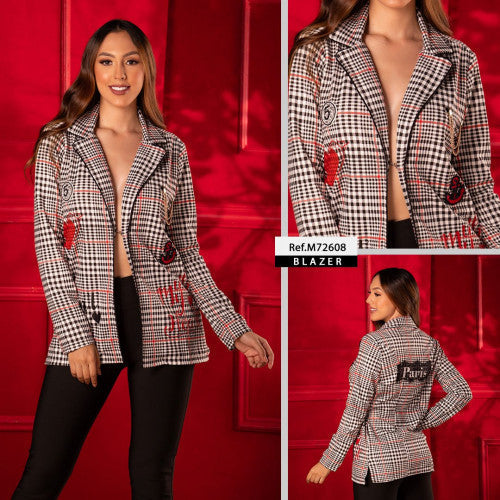 M72608 BLAZER BAMBO ESTAMPADO ROJO