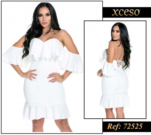 M72525 VESTIDO SCUBA CREPE BEIGE