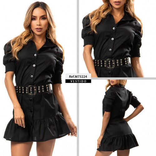 M73224 VESTIDO POPELINA NEGRO