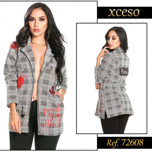 M72608 BLAZER BAMBO ESTAMPADO NEGRO