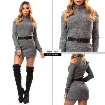 M73215 VESTIDO GRIS OSCURO