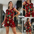 M72431 VESTIDO CHALIS FLORES ESTAMPADO VINOTINTO