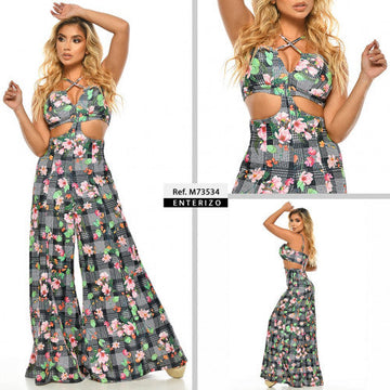 M73534 ENTERIZO SCUBA ESTAMPADO ROSA