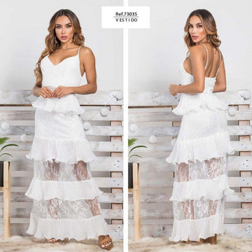 M73035 VESTIDO CHIFON BEIGE