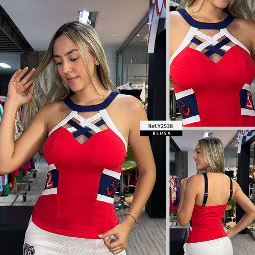 Y2538 BLUSA BAMBO ROJO