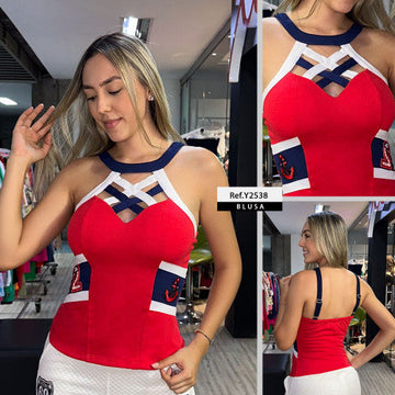 Y2538 BLUSA BAMBO ROJO