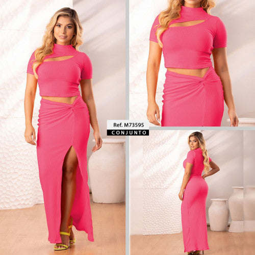 M73595 CONJUNTO RIB FUCSIA