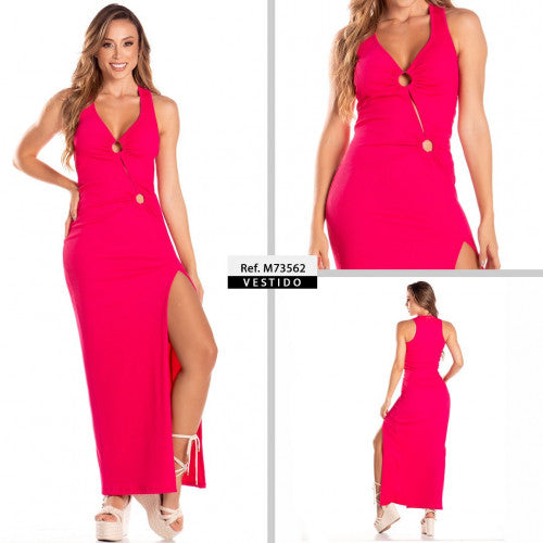 M73562 VESTIDO RIB NOELLE FUCSIA