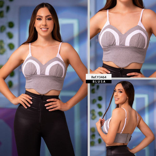 Y3464 BLUSA BOSE GRIS CLARO