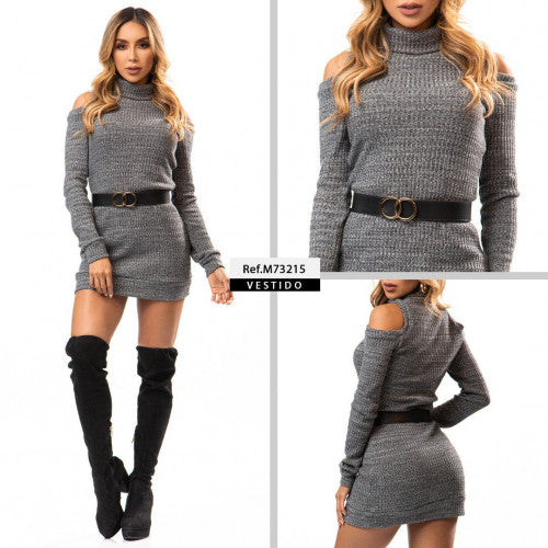 M73215 VESTIDO GRIS OSCURO