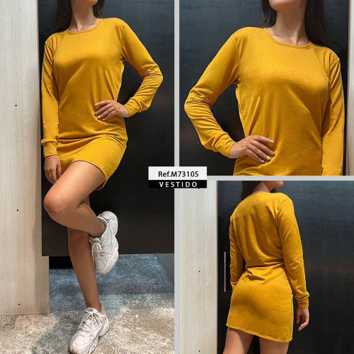 M73105 VESTIDO BURDA MOSTAZA