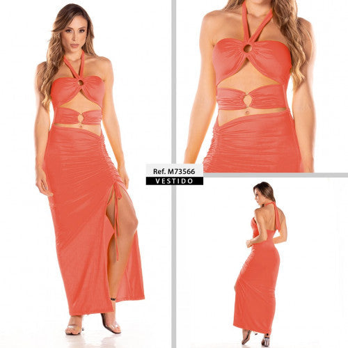 M73566 VESTIDO POLIESTER CORAL