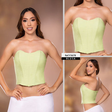 Y3678 BLUSA BENGALINA VERDE LIMON
