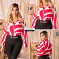 Y3562 BLUSA EXITO ESTAMPADO FUCSIA