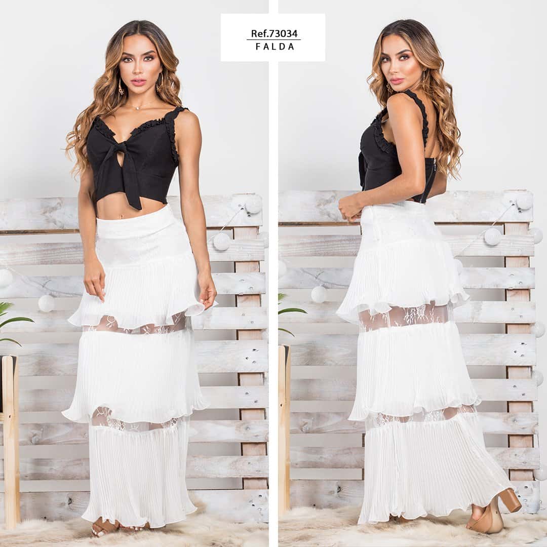 M73034 FALDA CHIFON BEIGE