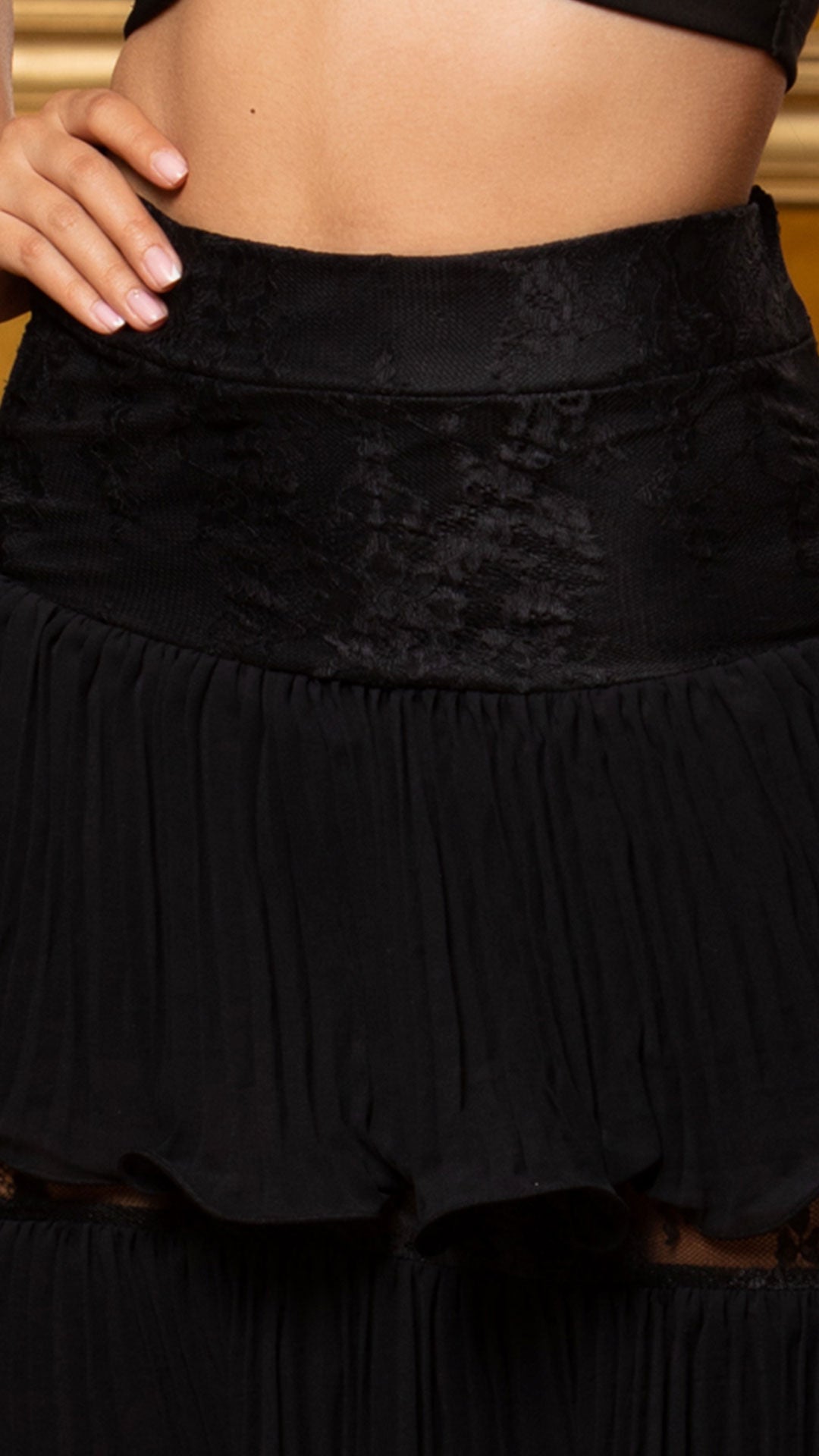 M73034 FALDA CHIFON NEGRO