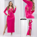 M73660 VESTIDO LICRA ESPEJO FUCSIA