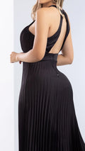 M73700 VESTIDO SATIN NEGRO