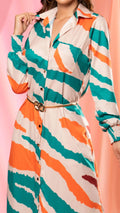 M73701 VESTIDO CHALIS DIAGONAL ESTAMPADO  MULTICOLOR