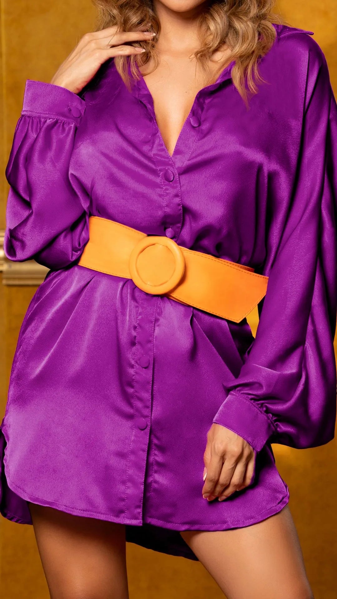 M73711 VESTIDO SATIN MORADO