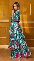 M73724 VESTIDO CHIFON VERDE