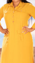 M73837 VESTIDO MOSTAZA