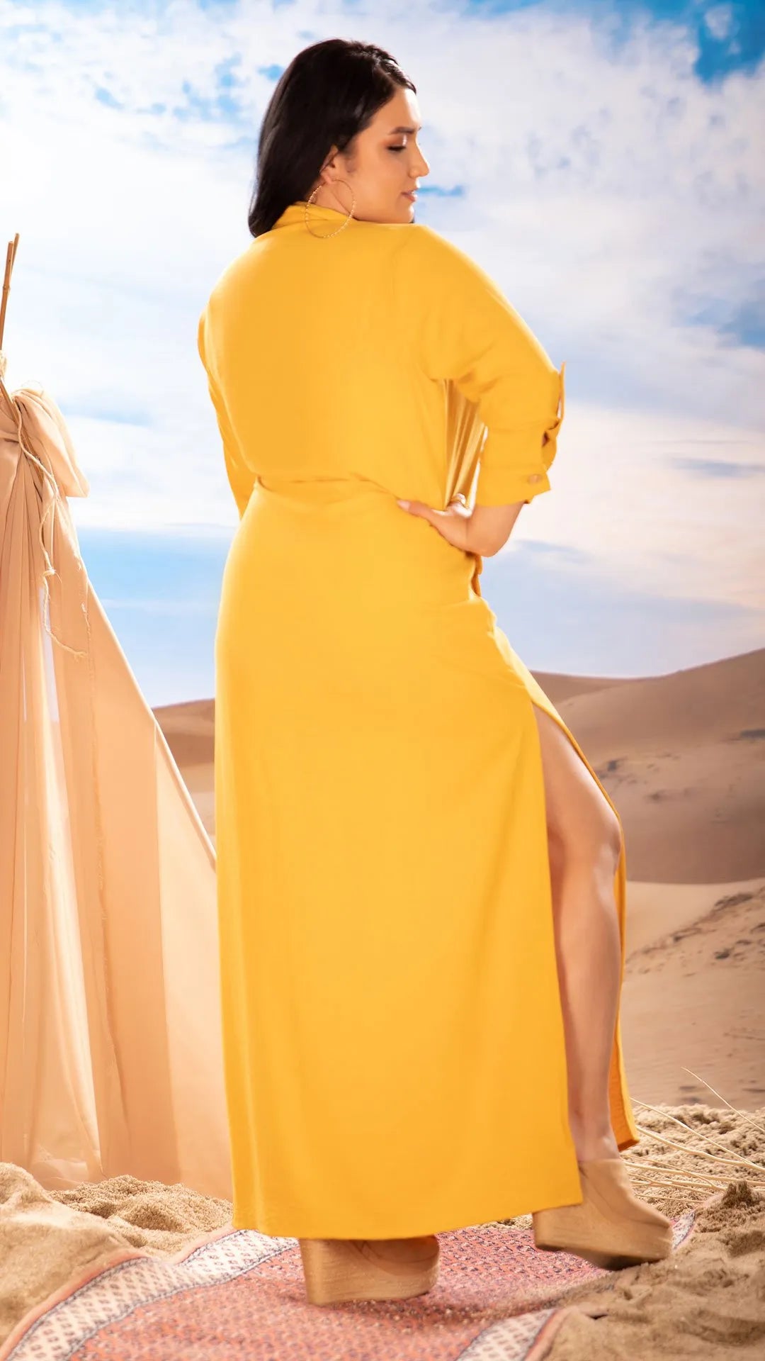 M73837 VESTIDO MOSTAZA