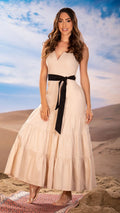M73840 VESTIDO POPELINA CAMEL