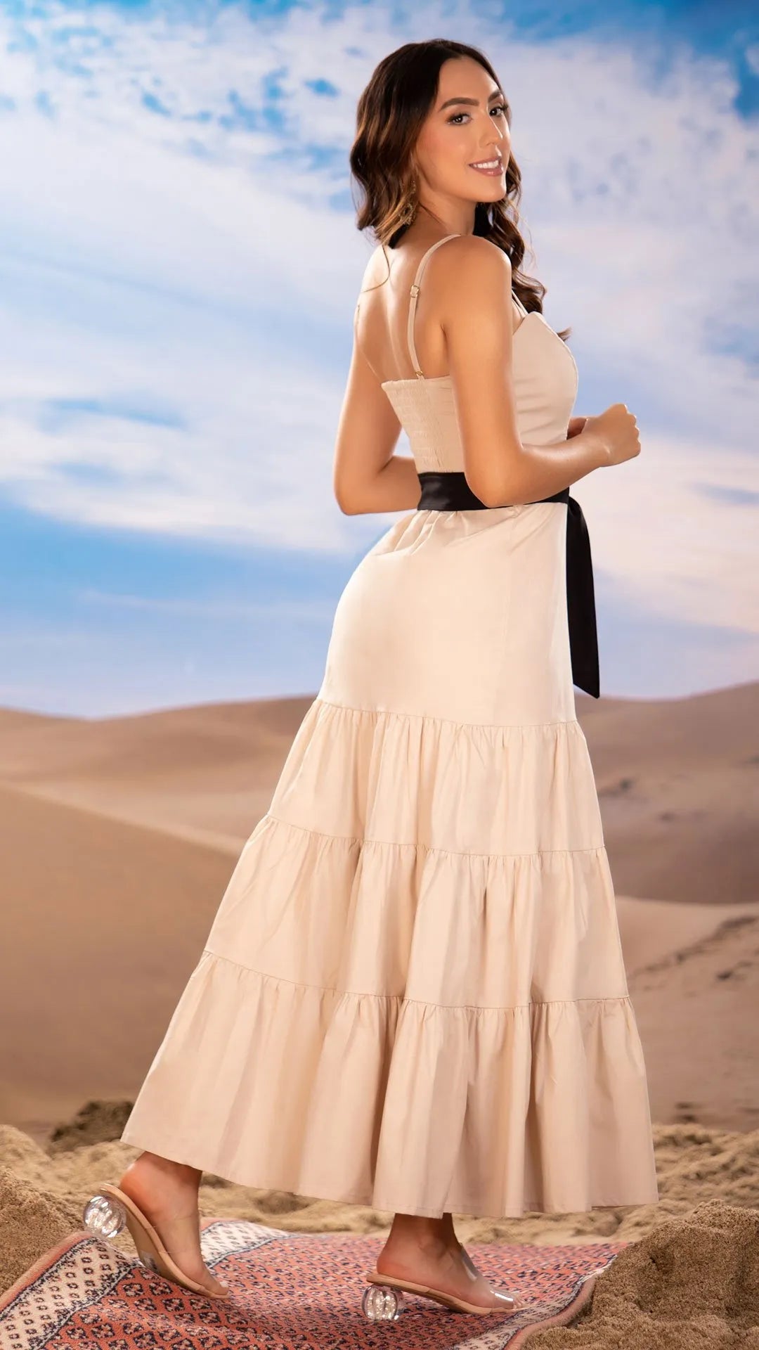 M73840 VESTIDO POPELINA CAMEL