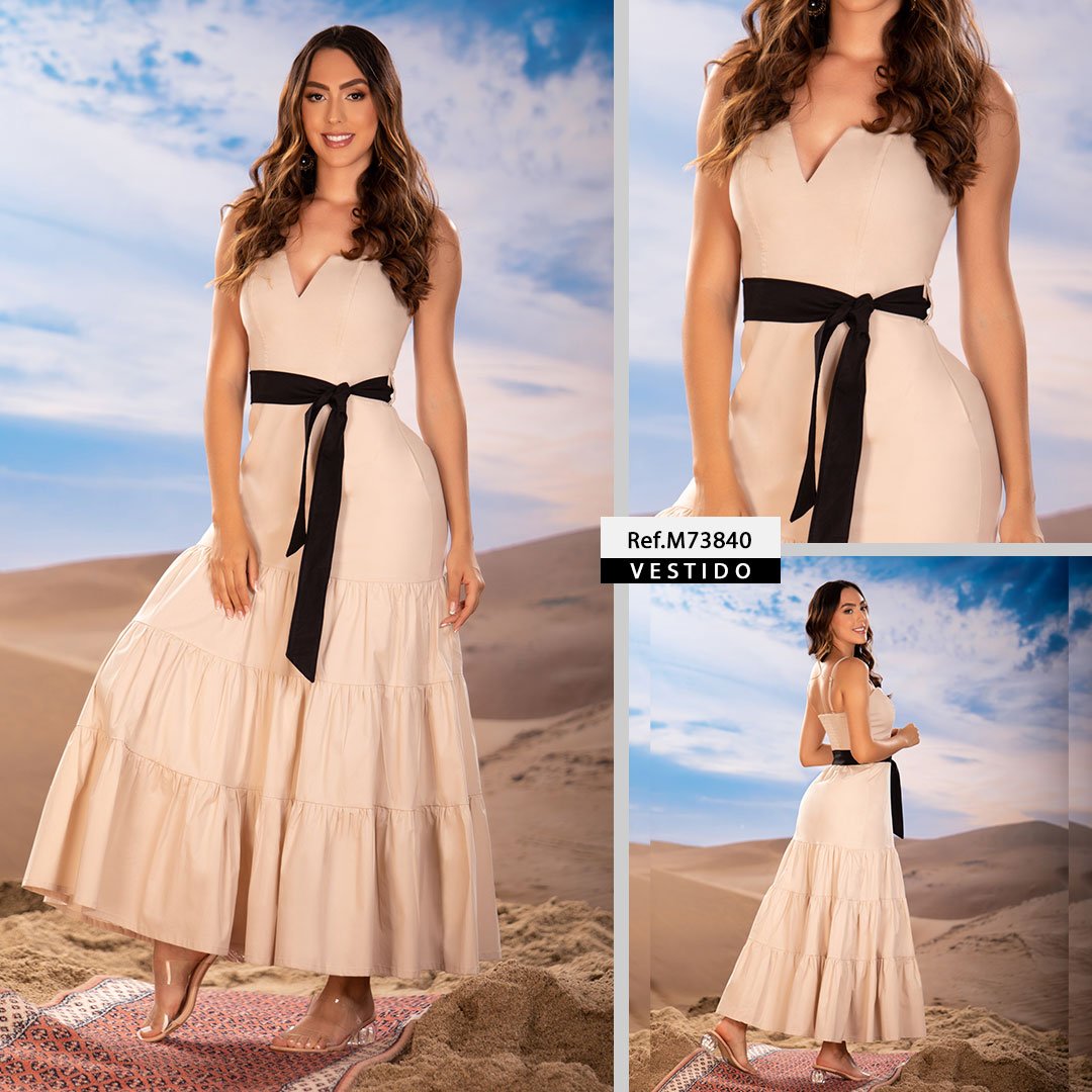 M73840 VESTIDO POPELINA CAMEL