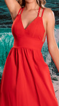 M73844 VESTIDO POPELINA ROJO CLARO