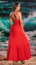 M73844 VESTIDO POPELINA ROJO CLARO