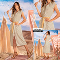 M73847 VESTIDO CHALIS SLUB CAMEL