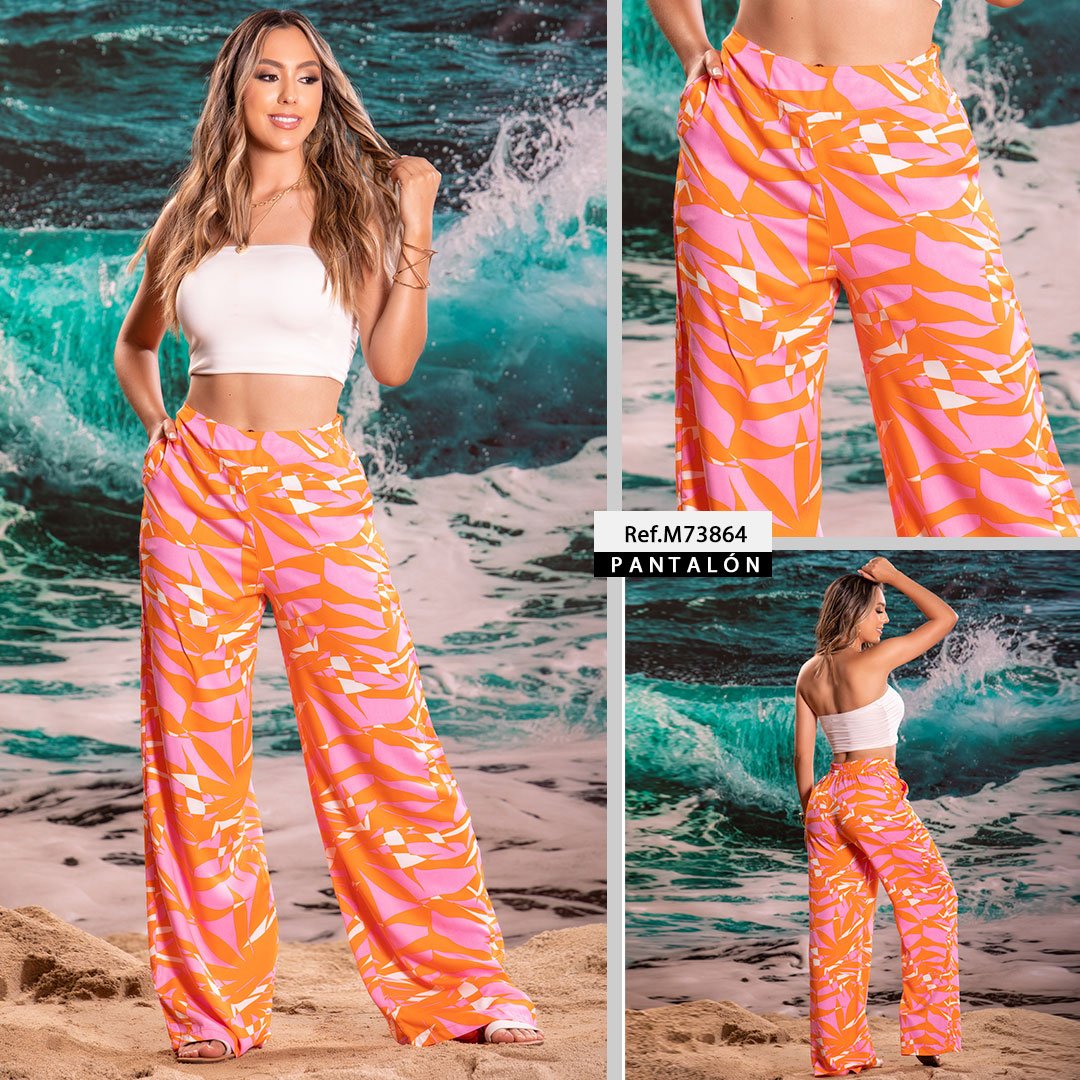 M73864  CHALIS ESTAMPADO NARANJA