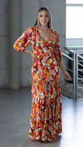 M73889 VESTIDO CHALIS ESTAMPADO ROJO