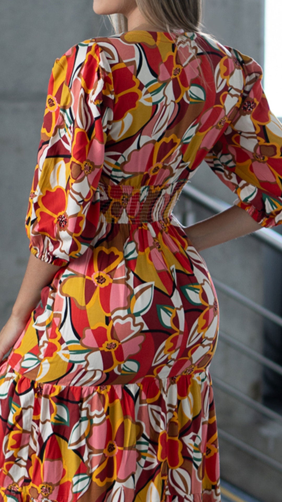 M73889 VESTIDO CHALIS ESTAMPADO ROJO