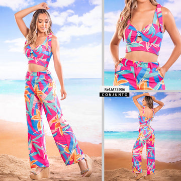 M73906 CONJUNTO NOCHES DE VIENA ESTAMPADO FUCSIA