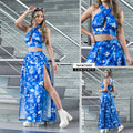 M73909 CONJUNTO CHALIS DIAGONAL ESTAMPADO AZUL