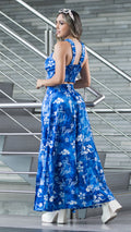 M73909 CONJUNTO CHALIS DIAGONAL ESTAMPADO AZUL