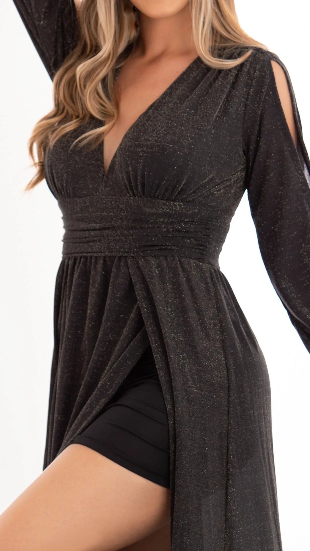 M73920 VESTIDO MAYA LUREX NEGRO