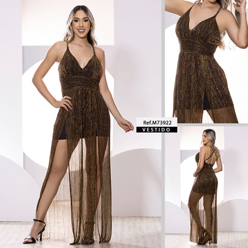 M73922 VESTIDO LUREX DORADO