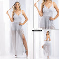 M73941 VESTIDO PLISADA LUREX PLATA