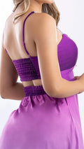 M73975 VESTIDO CHALIS DIAGONAL MORADO