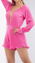 M73978 ENTERIZO PLIZADO FUCSIA