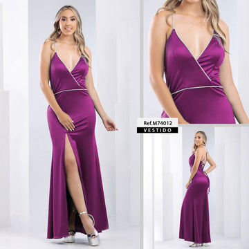 M74012 VESTIDO LICRA ESPEJO MORADO