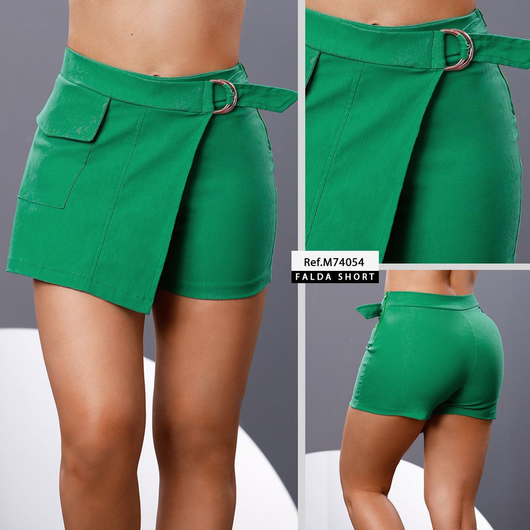 M74054 FALDA SHORT BENGALINA VERDE