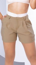 M74066 SHORT PRADA TWILL CAMEL