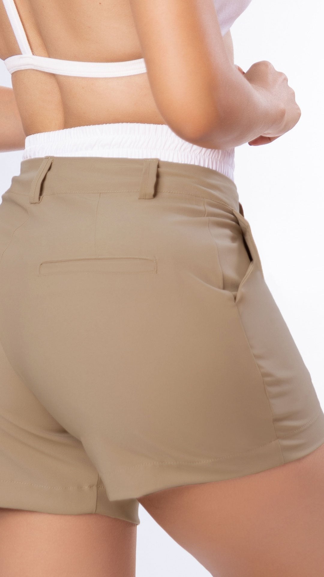 M74066 SHORT PRADA TWILL CAMEL