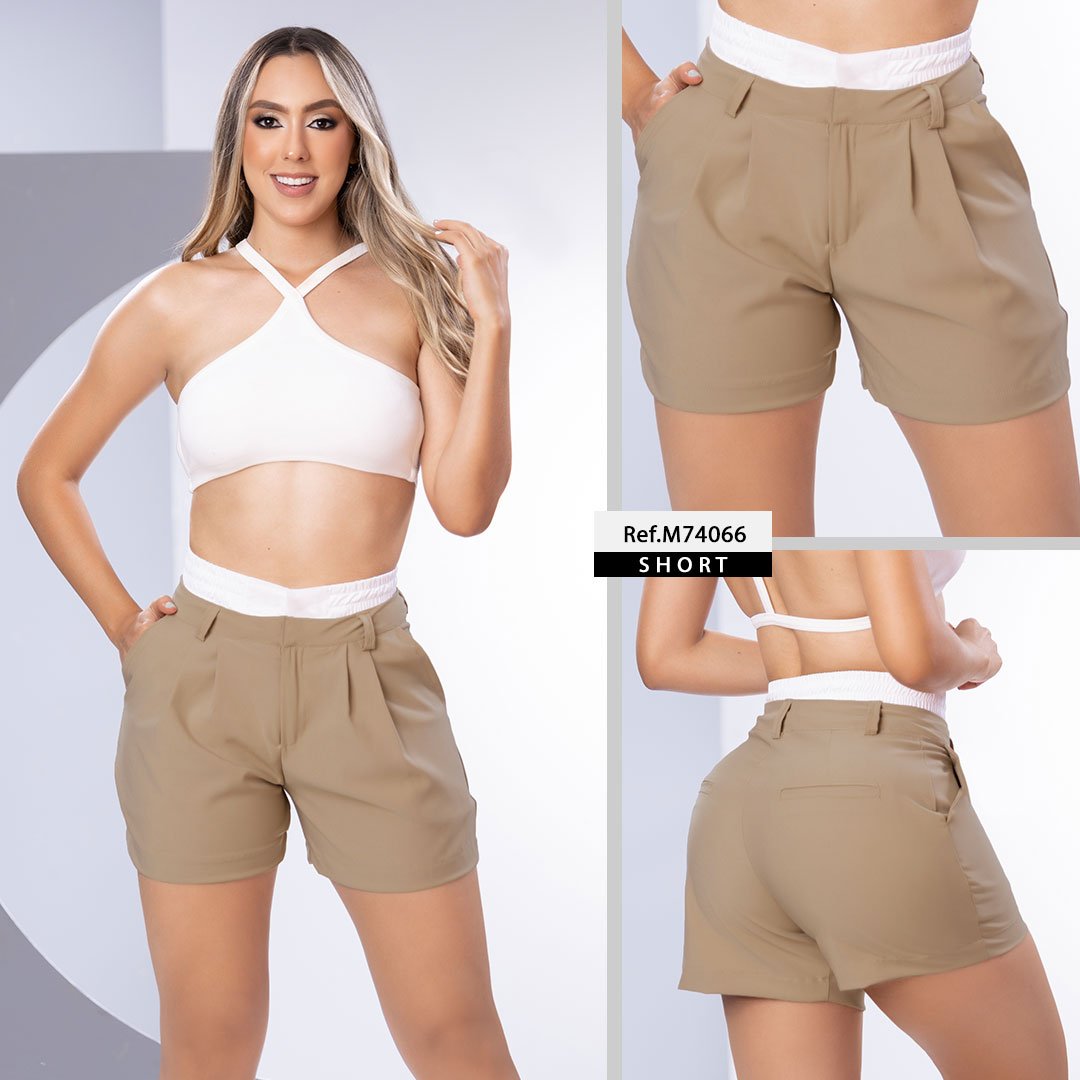 M74066 SHORT PRADA TWILL CAMEL