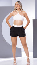 M74066 SHORT PRADA TWILL NEGRO